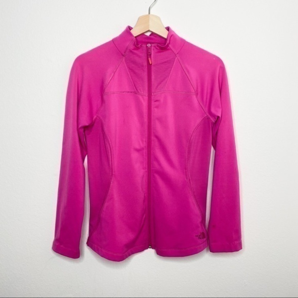 The northface pink zip up with front pockets athletic jacket